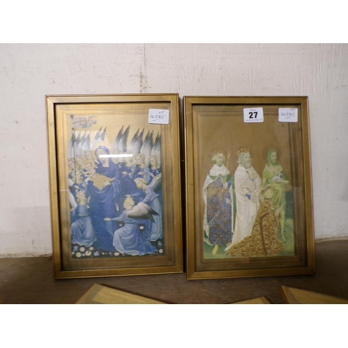 27 - RELIGIOUS PRINTS AND ANTIQUE ENGRAVINGS