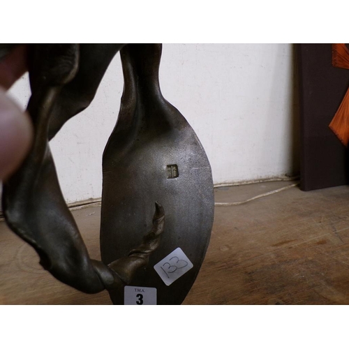 3 - CAST METAL DOLPHIN SCULPTURE