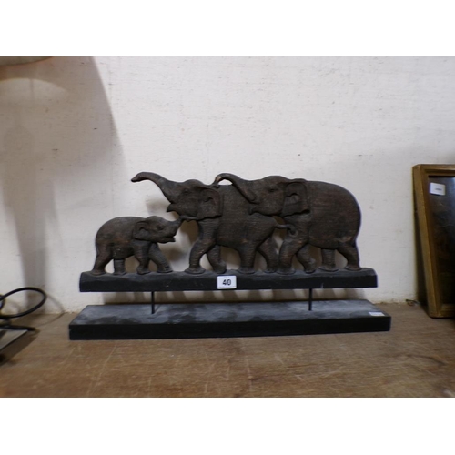 40 - WOODEN ELEPHANT DISPLAY