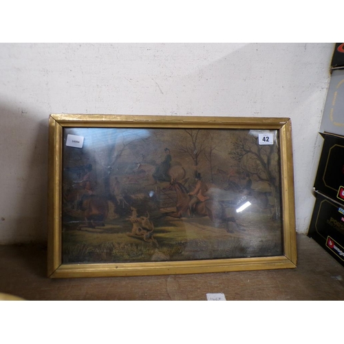 42 - FRAMED PRINT - FOXHUNT