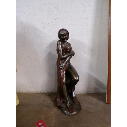 49 - BRONZE FIGURE ART DECO STYLE FEMALE