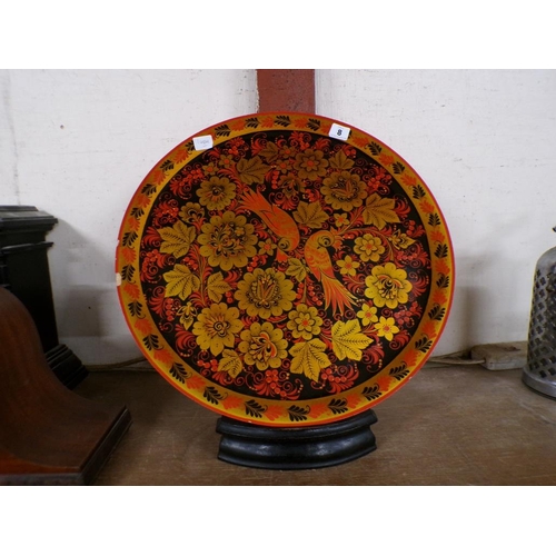 8 - LACQUERED TRAY ON STAND