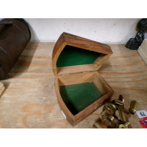 80 - BRASS SEXTANT IN A WOODEN CASE