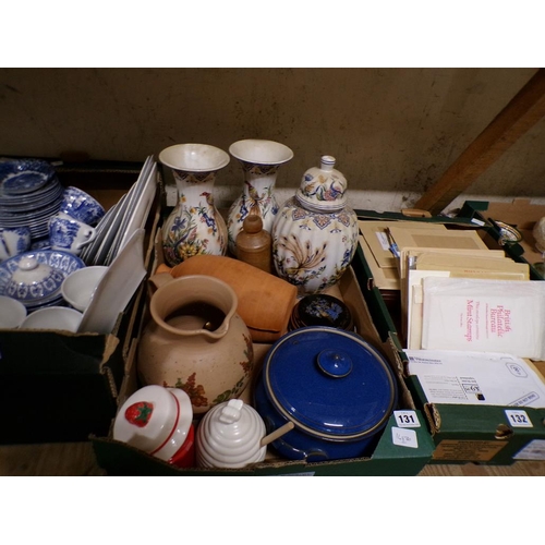 131 - BOX OF MIXED CERAMICS TO INC. ORIENTAL