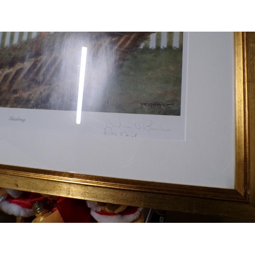 167 - TWO FRAMED PRINTS HORSE, STEEPLE CHASE AND ISTABRAQ