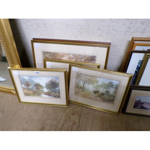 178 - COLLECTION OF FRAMED PRINTS WOODLAND RIVERSCAPE