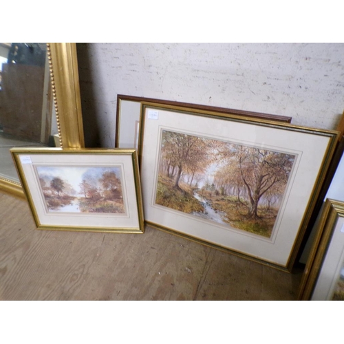 178 - COLLECTION OF FRAMED PRINTS WOODLAND RIVERSCAPE