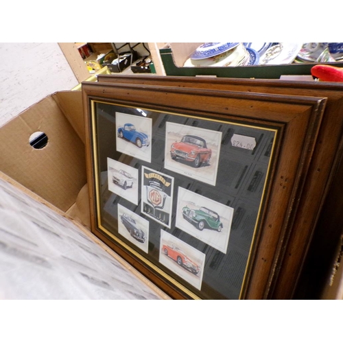 201 - FRAMED CIGARETTE TYPE CARDS - CARS