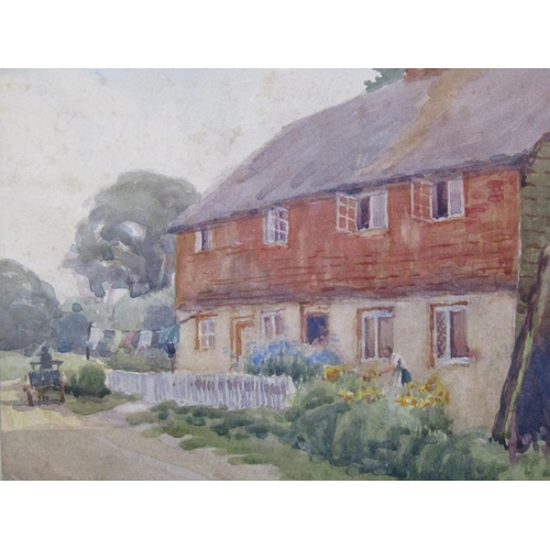 58 - FRAMED WATERCOLOUR OF A RURAL COTTAGE