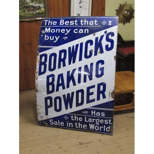 1227 - TIN PLATE SIGN - BORWICKS THE BEST THAT MONEY CAN BUY, 154CM X 102CM