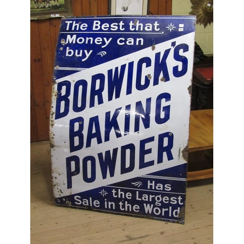 1227 - TIN PLATE SIGN - BORWICKS THE BEST THAT MONEY CAN BUY, 154CM X 102CM