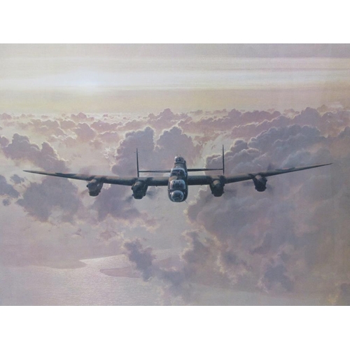 1229 - COULSON - LANCASTER BOMBER, A COLOURED PRINT, F/G, 56CM X 76CM