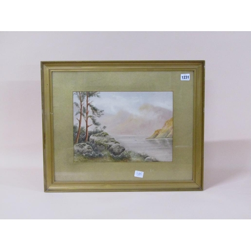 1231 - F.H. HODGESS - SCOTTISH LOCH, SIGNED WATERCOLOUR, F/G, 25CM X 35CM