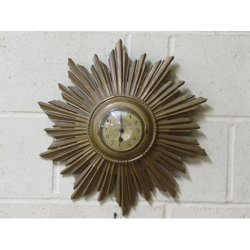 1232 - GILTWOOD SUNBURST WALL CLOCK