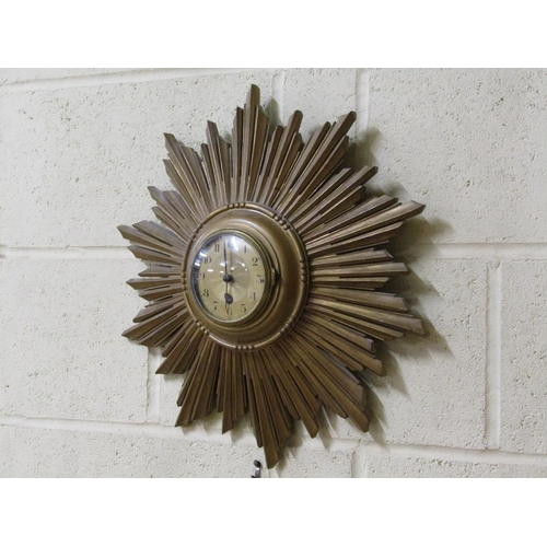 1232 - GILTWOOD SUNBURST WALL CLOCK