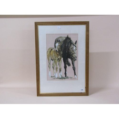 1245 - TREVOR TAYLOR 1997 - MARE AND FOAL, SIGNED WATERCOLOUR, F/G, 54CM X 36CM