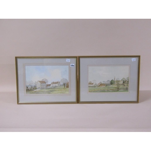 1254 - H.H GREENWOOD 88 - PAIR, CUDSTON MILL & CLIFTON HAMDEN, WATERCOLOURS, 22CM X 33CM