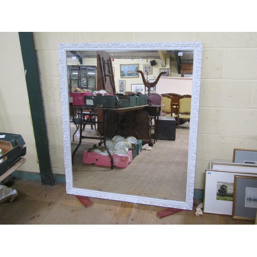 1272 - WHITE PAINTED MOULDED WALL MIRROR, 36CM X 116CM