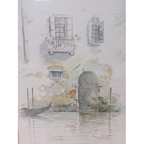 1275 - FRANCES MAQUEAD - PAIR, VENETIAN SCENES, WATERCOLOURS, F/G, 38CM X 28CM