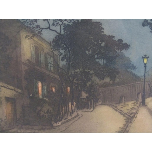 1287 - SERIES OF FOUR F/G COLOURED ENGRAVINGS INCL. A WINTER STREET SCENE, EACH 15CM X 21CM