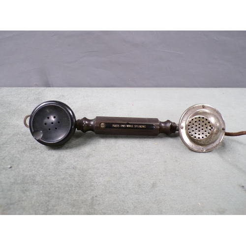 1338 - VINTAGE LIFT TELEPHONE RECEIVER, 30cms L