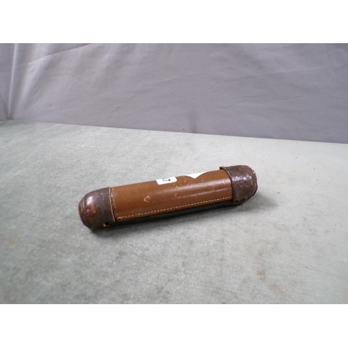 1347 - LEATHER CASED TELESCOPE - 21cms L