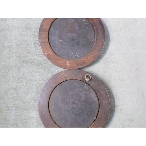 1400 - PAIR OF BOIS DURGI METAL PLAQUES, EACH 10CM DIAM