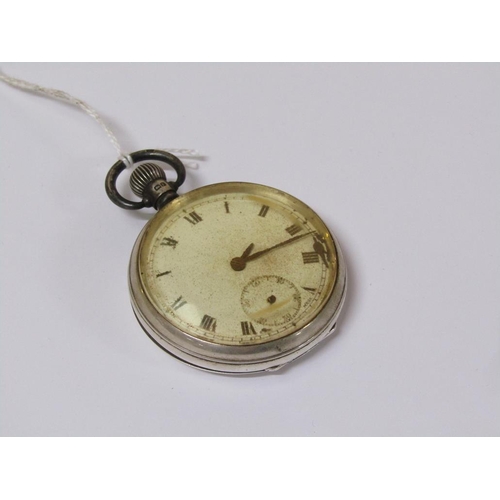 1488 - EDWARDIAN SILVER CASED POCKET WATCH (HANDS ARE RUSTED)