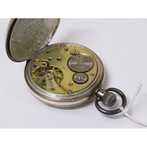 1488 - EDWARDIAN SILVER CASED POCKET WATCH (HANDS ARE RUSTED)