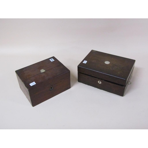 TWO NEEDLEWORK BOXES CONTAINING COSTUME JEWELLERY