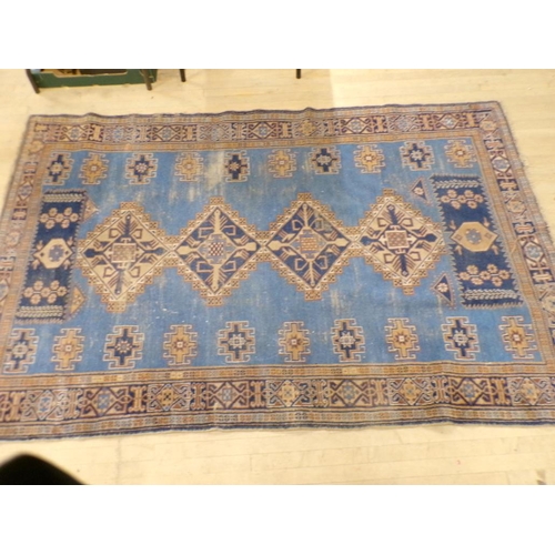 2011 - WARING & GILLOWS WOOLLEN RUG OF BLUE GROUND, 148CM X 228CM