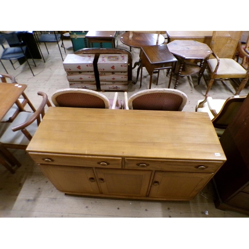 2015 - ERCOL SIDEBOARD FITTED TWO FRIEZE DRAWERS OVER CUPBOARD