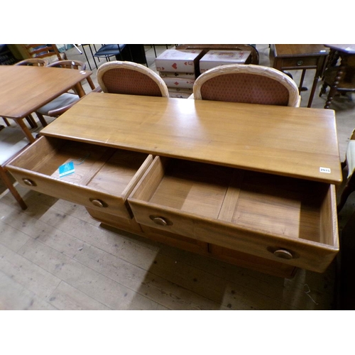 2015 - ERCOL SIDEBOARD FITTED TWO FRIEZE DRAWERS OVER CUPBOARD