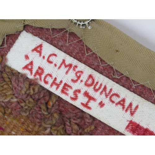 1293A - ABSTRACT WALL HANGING - SIGNED ACM MC DUNCAN TO REVERSE