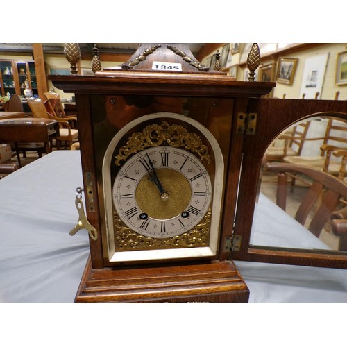 1345 - LATE VICTORIAN/EARLY 20c BRACKET CLOCK - 42cms H