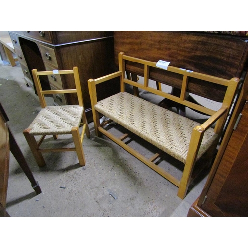 602 - CHILDS CHAIR AND BENCH