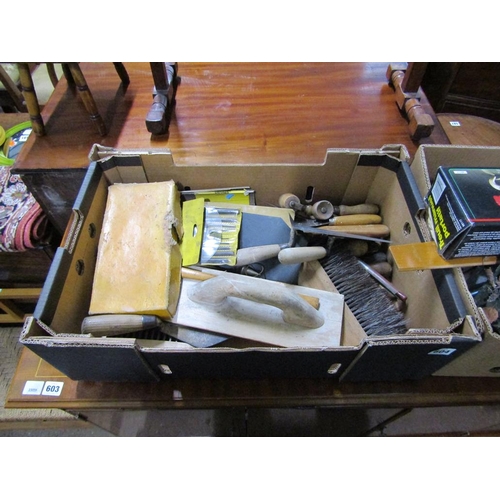 604 - TWO BOXES OF MIXED TOOLS ETC