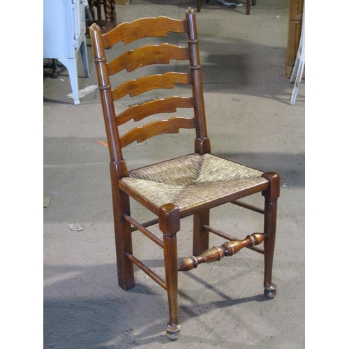 613 - FIVE RUSH SEAT DINING CHAIRS