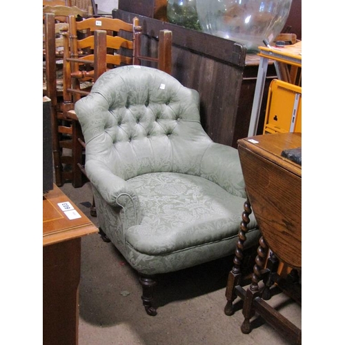 614 - VICTORIAN BUTTON BACKED CHAIR