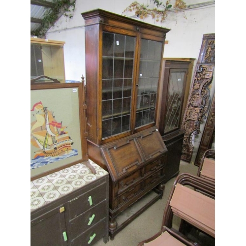 673 - 1930s OAK BUREAU BOOKCASE