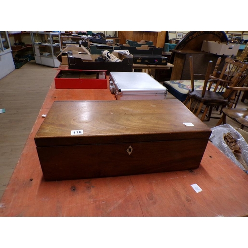 116 - GEORGIAN MAHOGANY WRITING BOX