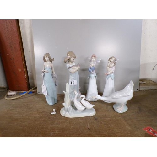 12 - LLADRO PORCELAIN FIGURATIVE BELLS AND FIGURES