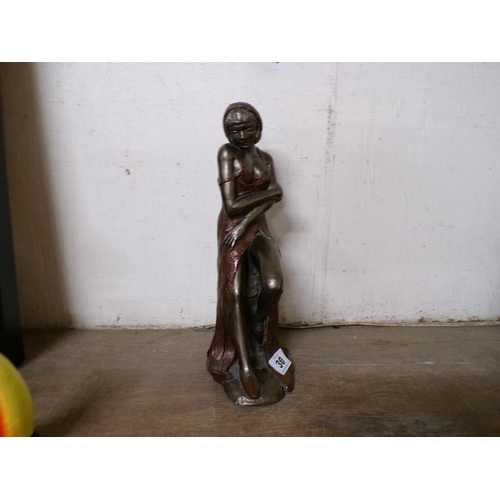 30 - BRONZED FIGURE OF A GIRL RESTING