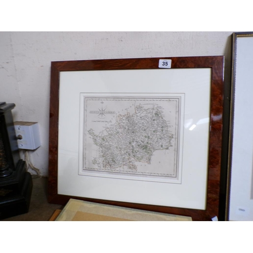 35 - COLLECTION OF FRAMED ETCHINGS, PRINTS TO INCL GOLFING