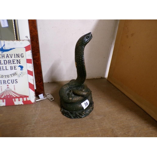 38 - BRONZED FIGURE OF A SNAKE