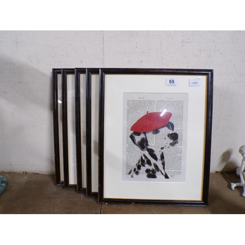 55 - COLLECTION OF FRAMED PRINTS - DOGS