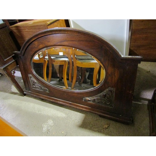 874 - 1930s OAK OVER MANTEL MIRROR