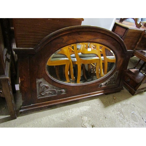 874 - 1930s OAK OVER MANTEL MIRROR