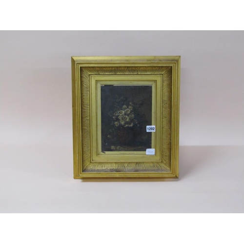 1202 - HENRI-THEODORE FANTIN-LATOUR 1836/1904 - A VASE OF FLOWERS, SIGNED 'FANTIN' OIL ON BOARD, FRAMED, 24... 