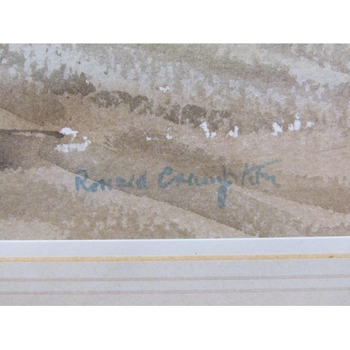 1204 - RONALD CRAMPTON - PAIR, SNOW ON THE FENN & SNAPE MARSH, SUFFOLK, F/G, EACH APPROX 33CM X 49CM